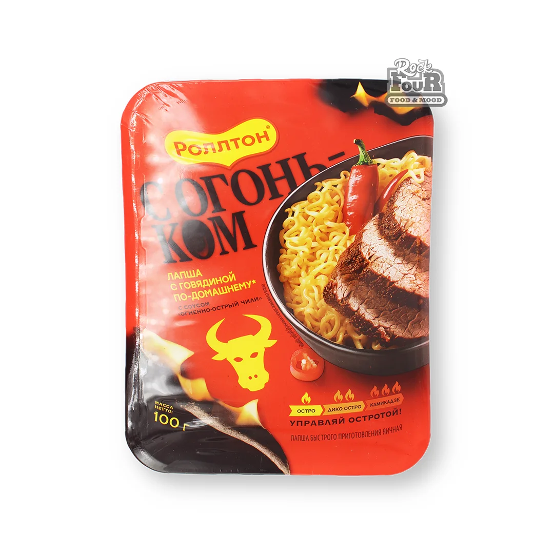 Noodles "Rollton" with beef, spicy 100g